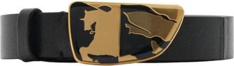 Burberry Womens Leather Shield EKD Belt, Size Medium