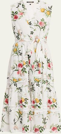 Kobi Halperin Violet Tiered Floral-Print Midi Dress