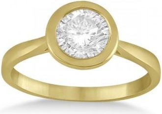 Allurez Floating Bezel Set Solitaire Engagement Ring Setting 18K Yellow Gold
