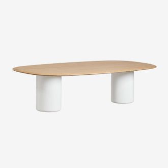 Sklum Mesa De Comedor Ovalada En Mdf Y Cemento Lysander Sklum