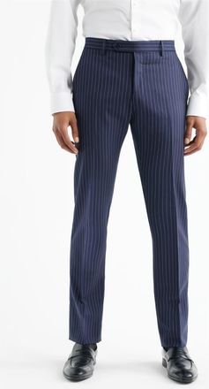 Zanella Noah Pinstripe Wool Blend Dress Pants in Navy at Nordstrom, Size 32