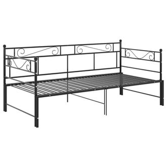 Berkfield Home Pull-out Sofa Bed Frame Black Metal 90x200 cm