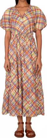 Banjanan Poppy Midi Dress In Rainbow Hibiscus