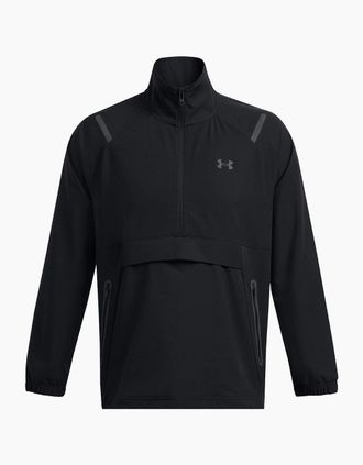 Under Armour Mens Unstoppable Solid Patterned Anorak Jacket with Drawstring - Black - Size: 38/Regular