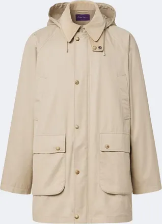 Ralph Lauren Purple Label Hooded cotton twill coat