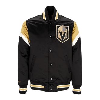 Mitchell & Ness NHL Heavyweight Bomberjack met Vegas Golden Knights Logo - Heren - Bomber jackets - Zwart - XL - Polyester - Jassen