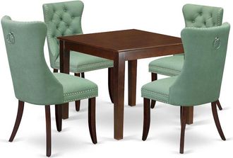 East West Furniture 5 Piece Dining Table Set for Small Spaces Consists of a Square Kitchen Table
