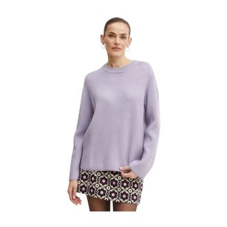 Michael Kors Ribbed Merinotrui - Dames - Truien - Paars - Maat: XL Wol