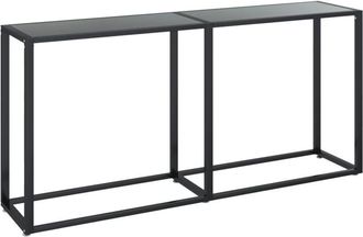 vidaXL Mesa consola vidrio templado negro 160x35x75,5 cm vidaXL