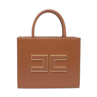 Elisabetta Franchi Handbags, female, Brown, ONE SIZE, Small Tote with Logo