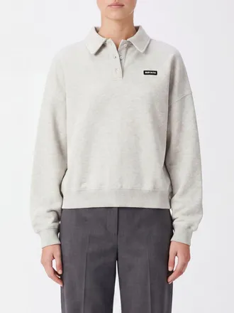 Rotate Polo a maniche lunghe in cotone organico con colletto classico e logo