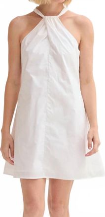 Crescent Chloe Poplin Halter Mini Dress In White