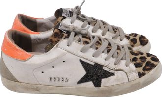 Golden Goose Leopard Design in White Leather