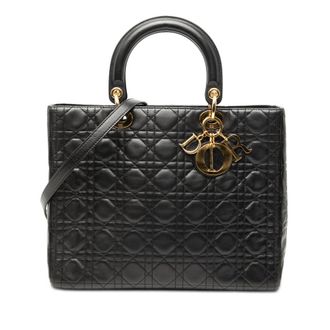 Dior Pre-owned Dior Large Lambskin Cannage Lady Ladies UID7GG0SITA7UTYS
