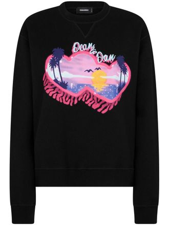 Dsquared2 Sweater met grafische print - Zwart