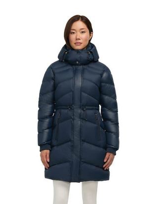 Pajar Saturn Mid-Length Quilted Puffer with Removable Hood in Navy at Nordstrom, Size Xx-Large