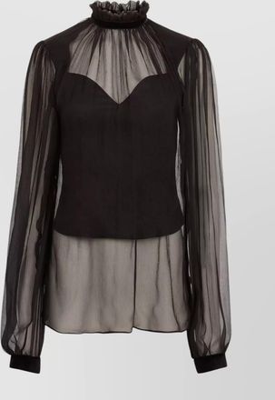 Nina Ricci balloon sleeve sheer top