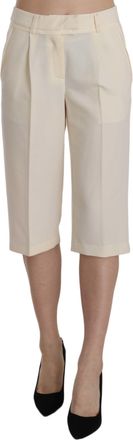 Silvian Heach Mid Waist Cotton Straight Cropped Womens Pants