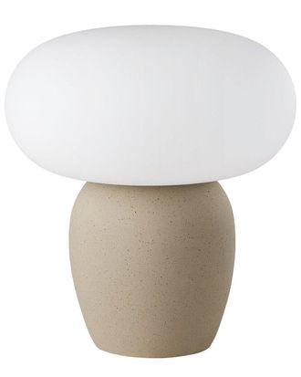 Eglo Eglo Cahuama 1 Light Table Lamp With Light Brown Ceramic Base & White Opal Glass Shade