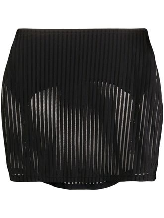 Maison Close bandeau striped skirt - women - Polyamide/Spandex/Elastane - M - Black