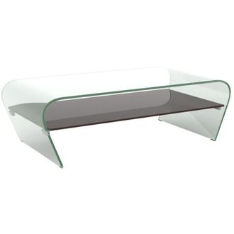 Vente-Unique Vente-unique - Tavolino in Vetro temperato Ripiano nero laccato - kelly