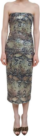 Le Superbe Glossy Tube Dress In Desert Snake