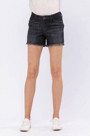 Judy Blue Bloom High Waist Maternity Denim Shorts In Black