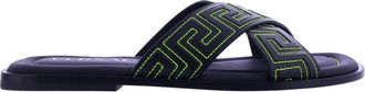 Versace Greca Sandalen - Heren - Sandalen - Zwart - 40 EU - Leer - Schoenen