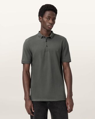 AllSaints Cotton Reform Short Sleeve Polo Shirts 2 Pack, Size: XXL