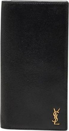 Saint Laurent Pre-owned Wallets, female, Black, Size: ONE SIZE Pre-owned Leather Long Wallet