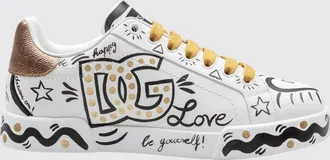 Dolce & Gabbana Sneakers Portofino in pelle di vitello con stampa monogram DG