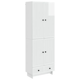 vidaXL Juego De Armarios 2 Uds. Blanco Brillante Madera De Ingenier&iacute;a Vidaxl