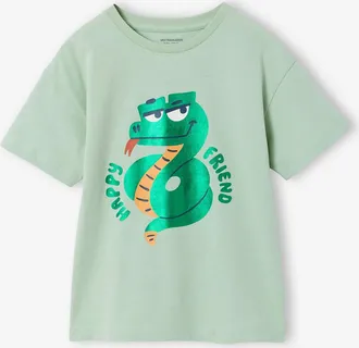 Vertbaudet Jungen T-Shirt mit Space-Motiv mandelgr&uuml;n