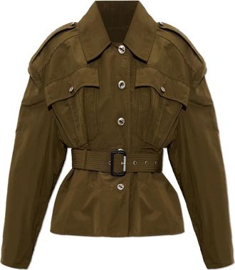 Alexander McQueen Korte Trenchcoat - Dames - Trenchcoats - Groen - XS - Katoen - Jassen
