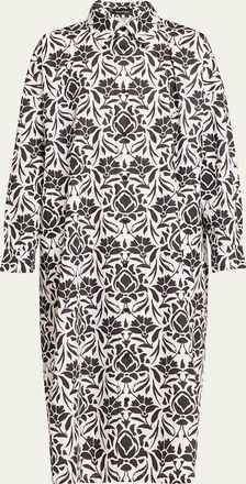 Eskandar Printed Wide A-line Shirtdress