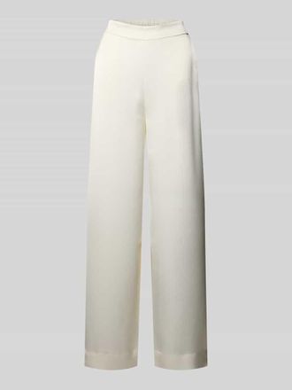 HUGO BOSS Slim Fit Weite Hose mit Schiebehaken und verdecktem Rei&szlig;verschluss Modell HASELI-1 in Offwhite, Gr&ouml;&szlig;e 32