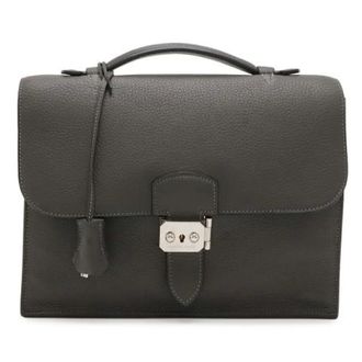 Herm&egrave;s Pre-owned Sac a Depeches27 Togo Briefcase - Dames - Pre-owned - Grijs - Maat: ONE Size Leer