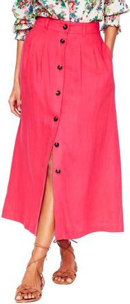 Boden Thomasina Linen Midi Skirt in Pink at Nordstrom, Size 10