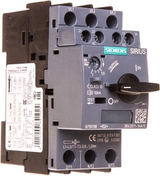 SIEMENS Disyuntor De Motor 3p 4kw 5.5-8a 1z 1r S00 3rv2011-1ha15