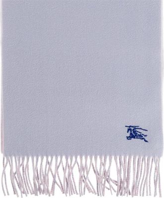 Burberry Kasjmier sjaal met logo - Heren - Wintersjaals - Blauw - ONE Size - Kasjmier - Accessoires