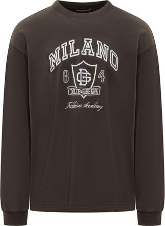 Dolce & Gabbana Dark Brown Graphic T-Shirt