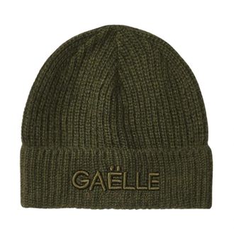 Ga&euml;lle Paris Groene Gebreide Muts met Geborduurd Logo - Dames - Hoeden - Groen - ONE Size - Accessoires