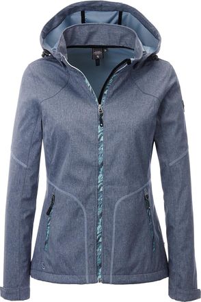 Deproc Softshelljacke DEPROC ACTIVE SOUTH TWIN PEAK WOMEN, Damen, Gr. 46 (L), blau, 100% Polyester, tailliert, gerader Abschluss mit Windstopper,mit verstell
