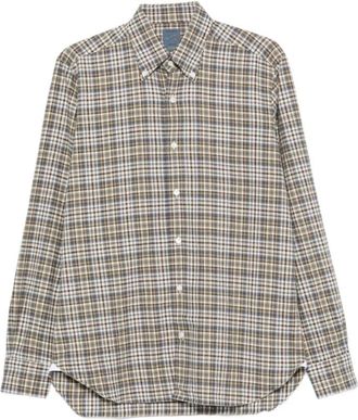 Barba Geruite button-down blouse - Heren - Casual Overhemden - Veelkleurig - XL - Katoen - Overhemden