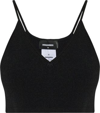 Dsquared2 logo top - women - Polyester/Viscose - S - Black