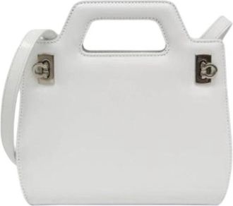 Ferragamo Pre-owned Wanda Au-21 3485 Handtas - Dames - Vintage Handtas - Wit - ONE Size - Leer - Vintage