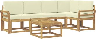 vidaXL Conjunto De Sof&aacute;s De Exterior 6 Uds. Blanco Y Crema Vidaxl