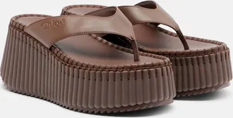 Chlo&eacute; Chlo&eacute; Nama leather platform thong sandals