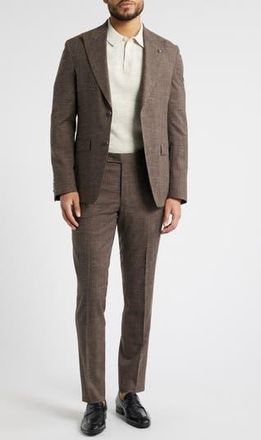 Jack Victor Marcus Peak Lapel Wool & Silk Blend Suit in Brown at Nordstrom Rack, Size 40 Short