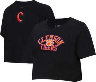 Pro Standard Womens Pro Standard Black Clemson Tigers Classic Three-Hit Boxy Cropped T-Shirt at Nordstrom, Size Xx-Large